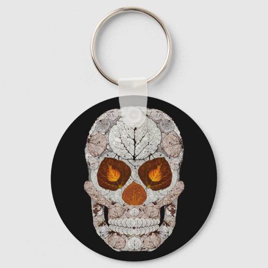 Aspen Leaf Skull 11 Schlüsselanhänger (Vorderseite)
