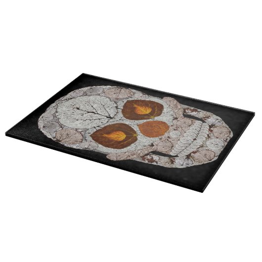 Aspen Leaf Skull 11 Schneidebrett (Ecke)