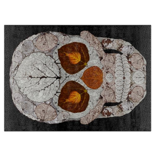Aspen Leaf Skull 11 Schneidebrett (Vorderseite)