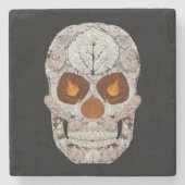 Aspen Leaf Skull 11 Steinuntersetzer (Vorderseite)