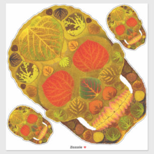 Aspen Leaf Skull 12 Aufkleber