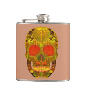 Aspen Leaf Skull 12 Flachmann