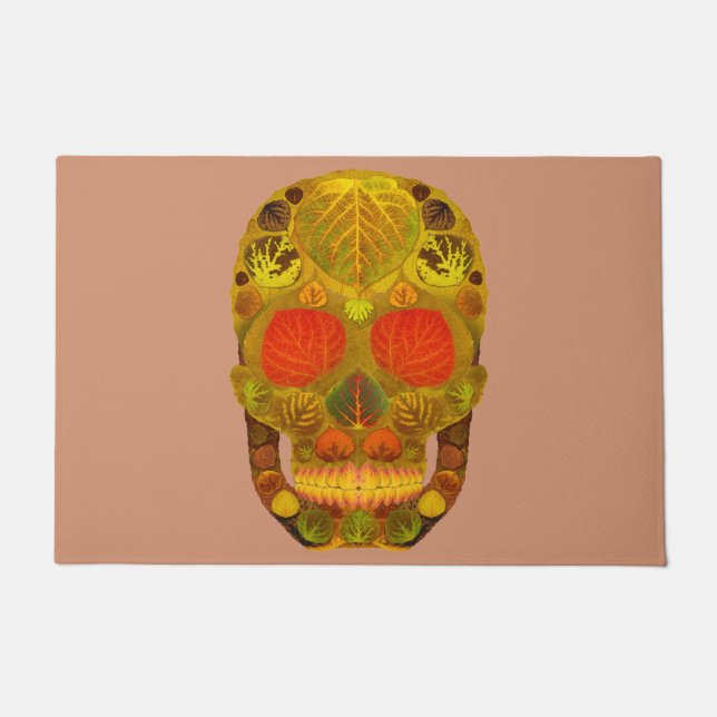 Aspen Leaf Skull 12 Fußmatte (Vorderseite)