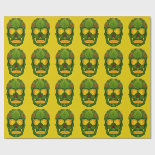 Aspen Leaf Skull 12 Geschenkpapier (Flach)