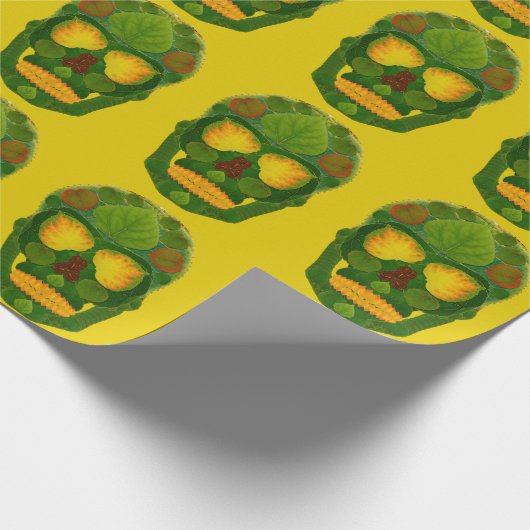 Aspen Leaf Skull 12 Geschenkpapier (Ecke)