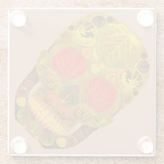 Aspen Leaf Skull 12 Glasuntersetzer (Rückseite)