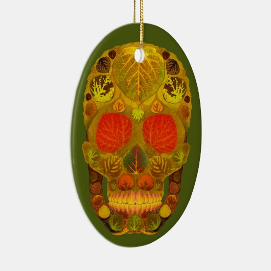 Aspen Leaf Skull 12 Keramikornament (Rechts)