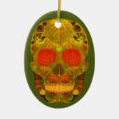 Aspen Leaf Skull 12 Keramikornament (Vorne)