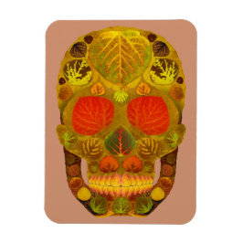 Aspen Leaf Skull 12 Magnet