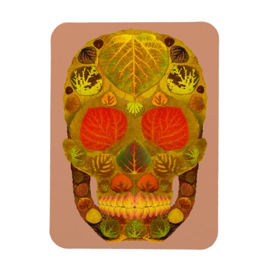 Aspen Leaf Skull 12 Magnet (Vertikal)
