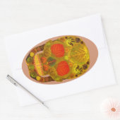 Aspen Leaf Skull 12 Ovaler Aufkleber (Umschlag)