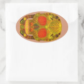 Aspen Leaf Skull 12 Ovaler Aufkleber (Tasche)