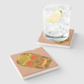 Aspen Leaf Skull 12 Steinuntersetzer (Seitenansicht)