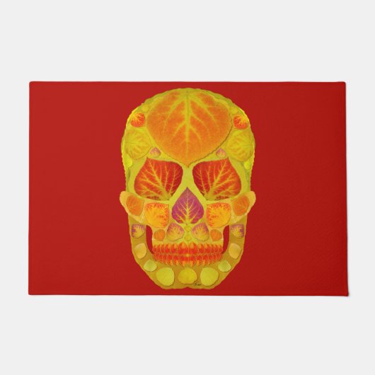 Aspen Leaf Skull 13 Fußmatte (Vorderseite)