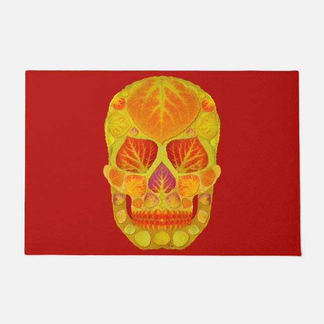 Aspen Leaf Skull 13 Fußmatte (Vorderseite)