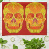 Aspen Leaf Skull 13 Geschirrtuch (Gefaltet)