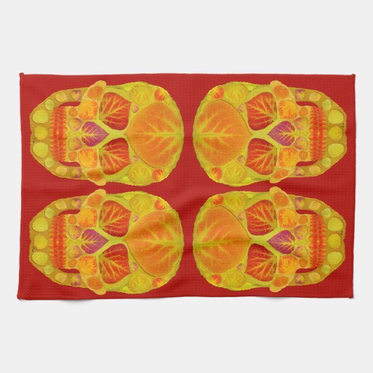 Aspen Leaf Skull 13 Geschirrtuch (Horizontal)