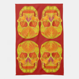 Aspen Leaf Skull 13 Geschirrtuch
