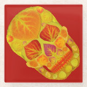 Aspen Leaf Skull 13 Glasuntersetzer (Vorderseite)