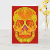 Aspen Leaf Skull 13 Karte (Gelbe Blume)