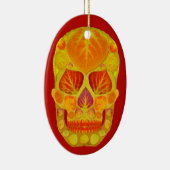 Aspen Leaf Skull 13 Keramik Ornament (Rechts)
