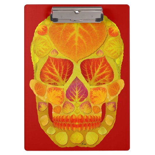 Aspen Leaf Skull 13 Klemmbrett (Vorderseite)