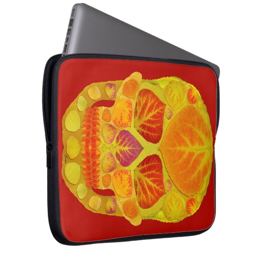 Aspen Leaf Skull 13 Laptopschutzhülle (Vorne Rechts)