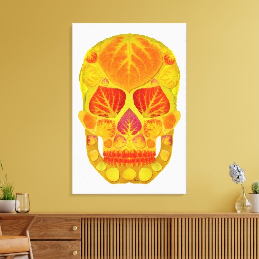 Aspen Leaf Skull 13 Leinwanddruck (Insitu (Wohnzimmer))