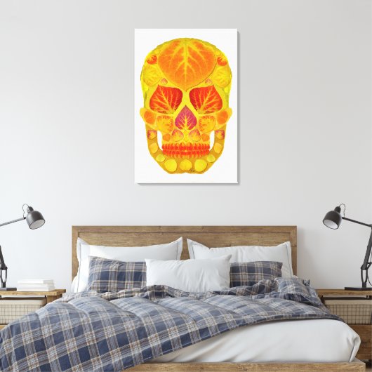 Aspen Leaf Skull 13 Leinwanddruck (Insitu (Schlafzimmer))