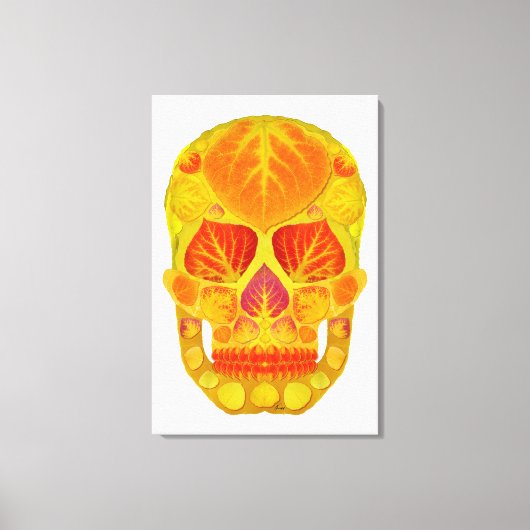 Aspen Leaf Skull 13 Leinwanddruck (Vorderseite)