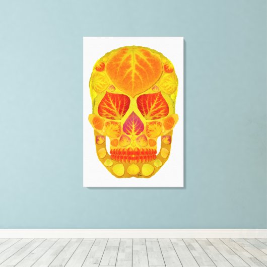 Aspen Leaf Skull 13 Leinwanddruck (Insitu (Holzboden))