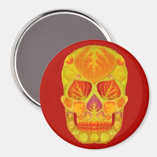 Aspen Leaf Skull 13 Magnet (Vorderseite/Rückseite)