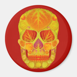Aspen Leaf Skull 13 Magnet