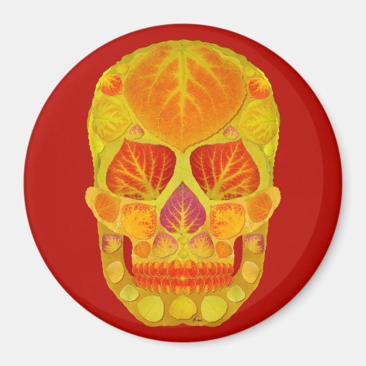 Aspen Leaf Skull 13 Magnet (Vorne)