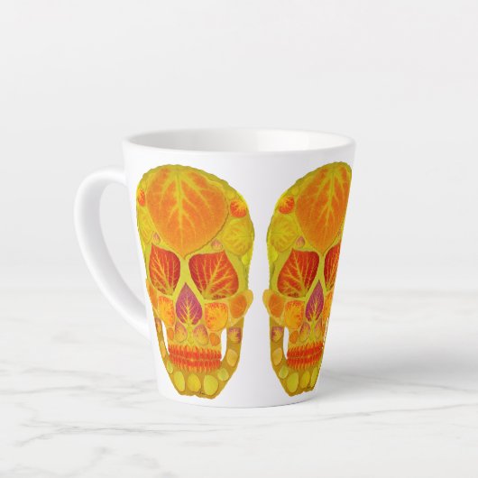 Aspen Leaf Skull 13 Milchtasse (Linke Ecke)