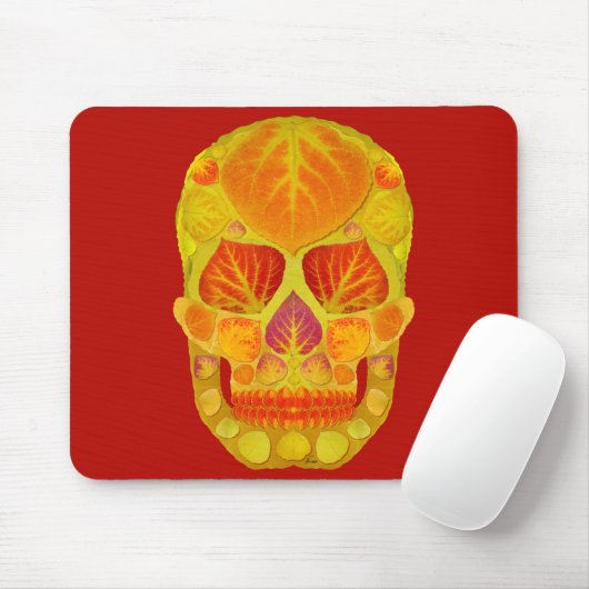 Aspen Leaf Skull 13 Mousepad (Mit Mouse)