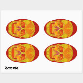 Aspen Leaf Skull 13 Ovaler Aufkleber (Blatt)