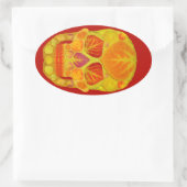 Aspen Leaf Skull 13 Ovaler Aufkleber (Tasche)