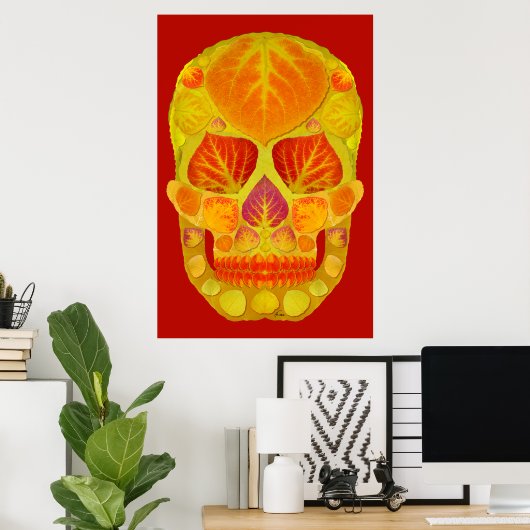 Aspen Leaf Skull 13 Poster (Heimbüro)