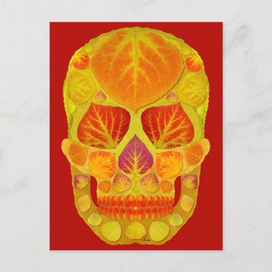 Aspen Leaf Skull 13 Postkarte (Vorderseite)