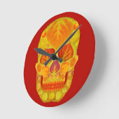 Aspen Leaf Skull 13 Runde Wanduhr (Winkel)