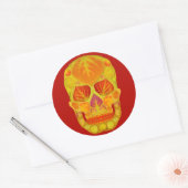 Aspen Leaf Skull 13 Runder Aufkleber (Umschlag)