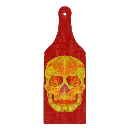 Aspen Leaf Skull 13 Schneidebrett (Vorderseite)