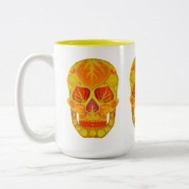Aspen Leaf Skull 13 Zweifarbige Tasse