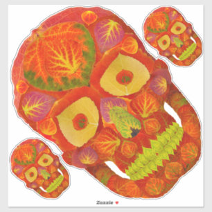 Aspen Leaf Skull 16 Aufkleber