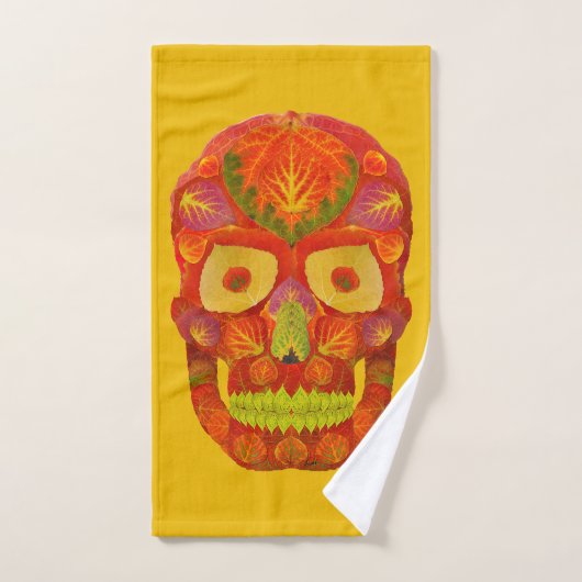 Aspen Leaf Skull 16 Badhandtuch Set (Handtuch)