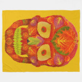 Aspen Leaf Skull 16 Fleecedecke (Vorderseite (Horizontal))
