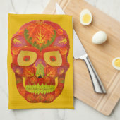 Aspen Leaf Skull 16 Geschirrtuch (Viertel Falte)