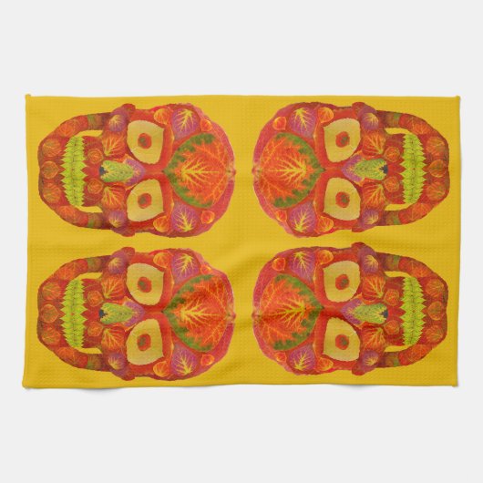 Aspen Leaf Skull 16 Geschirrtuch (Horizontal)