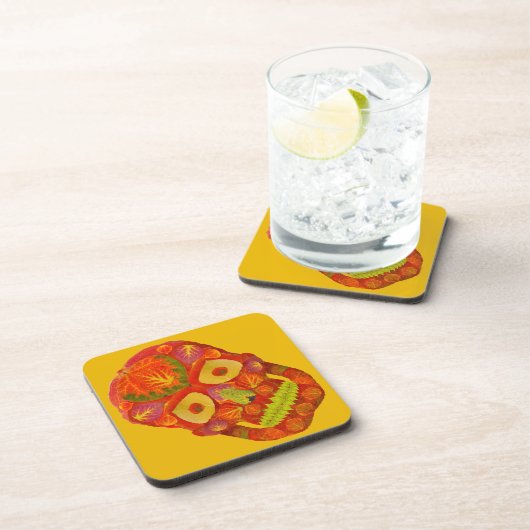 Aspen Leaf Skull 16 Getränkeuntersetzer (Rechte Seite)